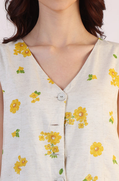 Floral Printed Rayon Top & Parallel Pant Co-Ord Set - Image 4